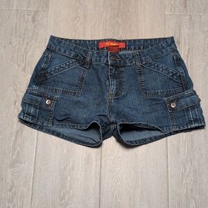 !it jeans Juniors Size 9 30x11 Blue Denim Cargo Shorts Y2K 2 inch